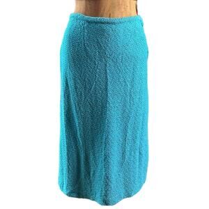 Vintage 1960s Blue Knit Pencil Skirt Size 6 Twee Retro Glam Mad Men Aesthetic